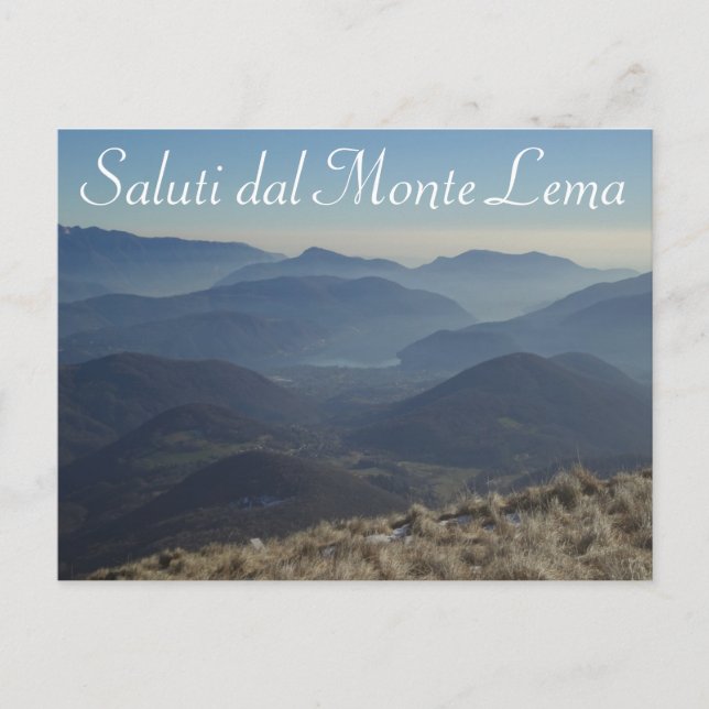 Postal "Saluti dal Monte Lema" - Postcard suizo (Anverso)