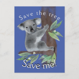 Postal Salva el árbol para salvar al árbol abrazando a ko