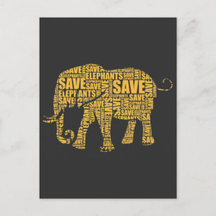 Postal Salva los Elefantes Safari Elefante Protege Animal