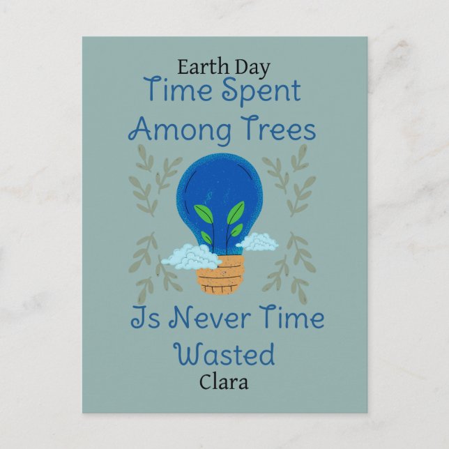 Postal salva nuestra tierra, el día de la tierra, el amor (Anverso)