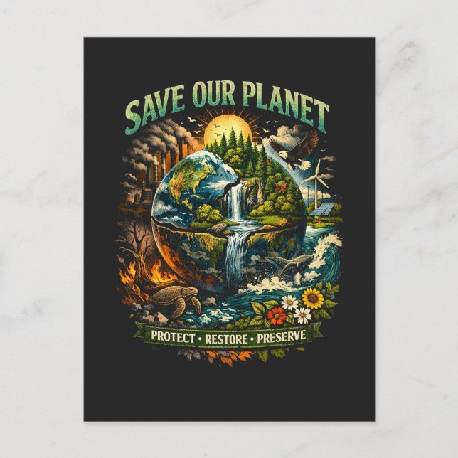 Postal Salva Nuestro Planeta (Anverso)