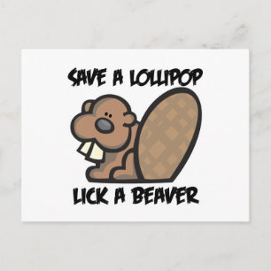Postal Salva una piruleta lame un castor