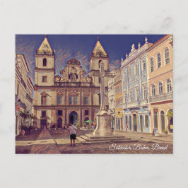 Postal Salvador, Bahia, Brasil, Igreja São Francisco Art