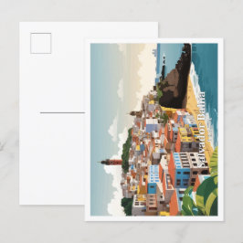 Postal Salvador Bahia Brasil Ilustracion de Viajes Vintag