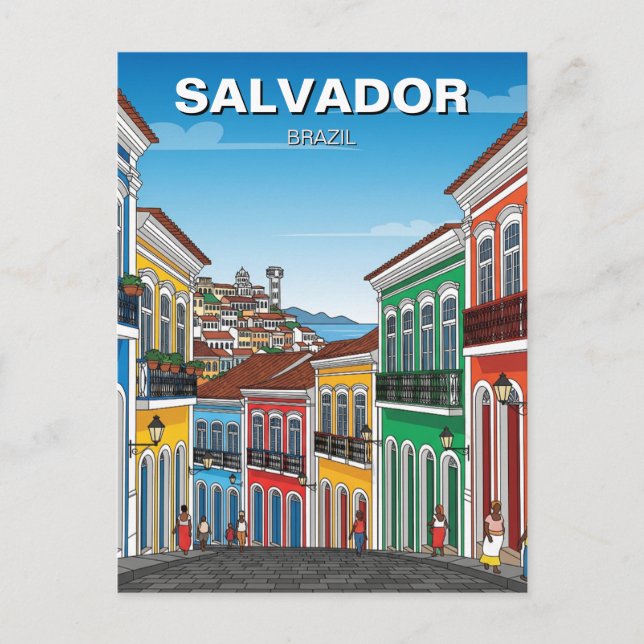 Postal Salvador Brasil Perlourinho Travel (Anverso)