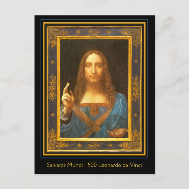 Postal Salvador Mundi 1500 Leonardo da Vinci (Anverso)