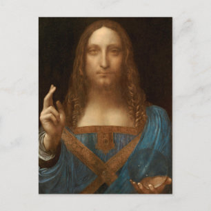 Postal Salvador Mundi (de Leonardo da Vinci)