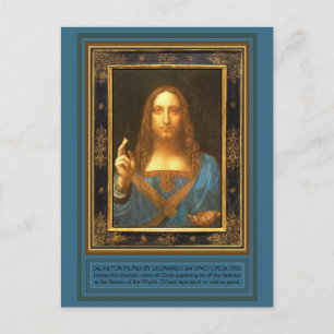 Postal Salvador Mundi de Leonardo da Vinci alrededor de 1