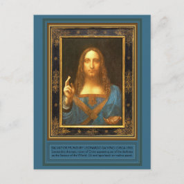 Postal Salvador Mundi de Leonardo da Vinci alrededor de 1