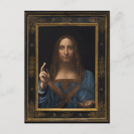 Postal Salvador Mundi de Leonardo da Vinci alrededor de 1
