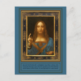 Postal Salvador Mundi de Leonardo da Vinci alrededor de 1