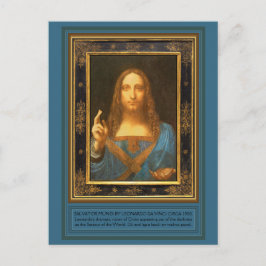 Postal Salvador Mundi de Leonardo da Vinci alrededor de 1