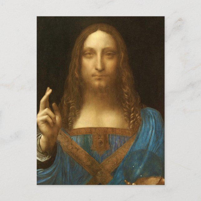 Postal Salvador Mundi de Leonardo da Vinci (c1500) (Anverso)