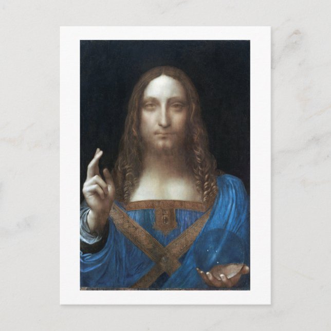 Postal Salvador Mundi, Jesucristo, Leonardo da Vinci (Anverso)