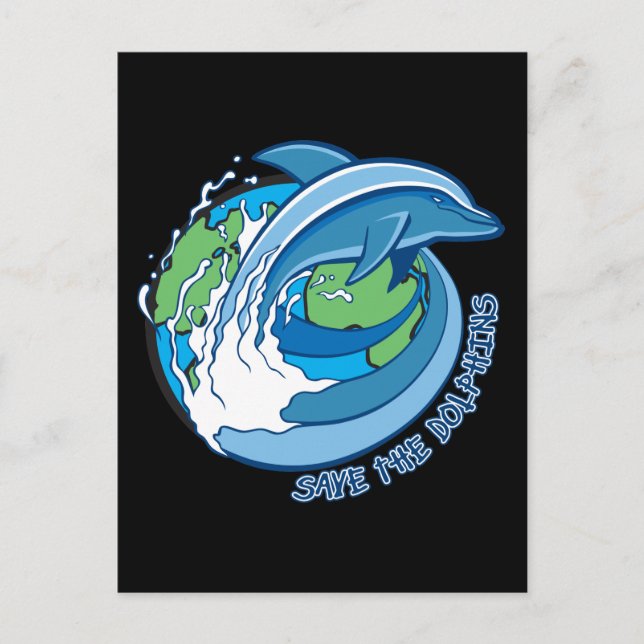 Postal Salvar a los delfines (Anverso)