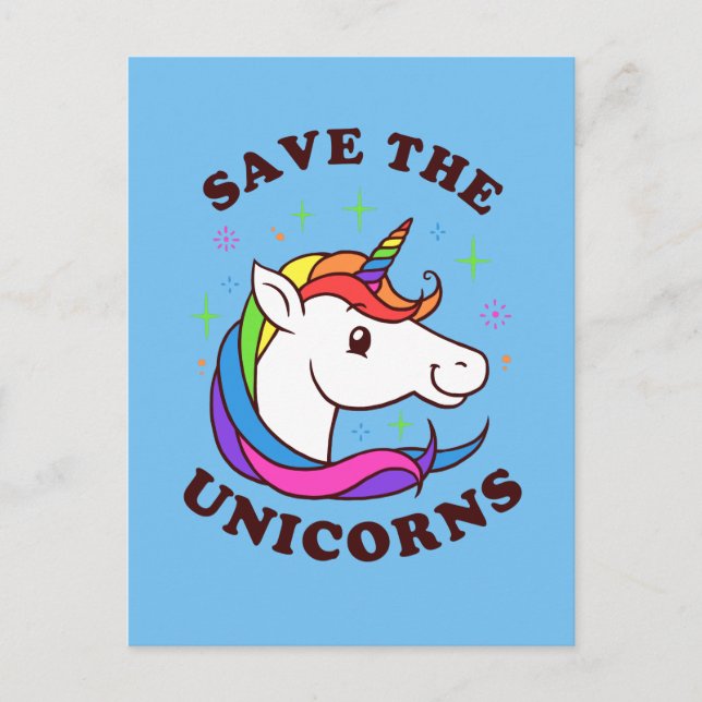 Postal Salvar A Los Unicornios (Anverso)