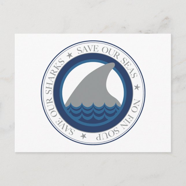 Postal salvar a nuestros tiburones (Anverso)