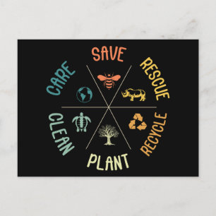 Postal Salvar Abejas Rescatar Animales Reciclar Plástico 