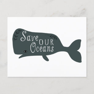 Postal Salvar el blanco de nuestra ballena ambiental oceá