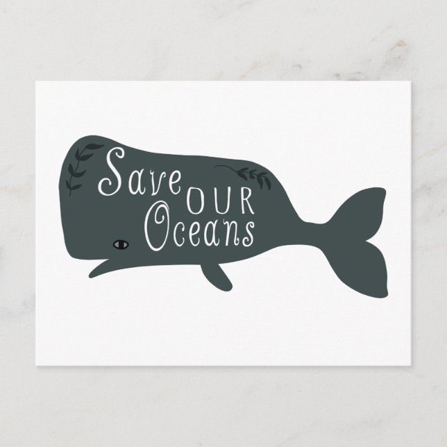 Postal Salvar el blanco de nuestra ballena ambiental oceá (Anverso)