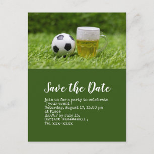Postal Salvar el día con fútbol  balón para fiesta de cum