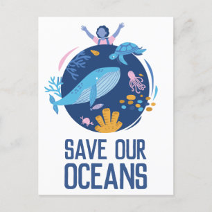 Postal Salvar nuestro Día de la Tierra de los Océanos