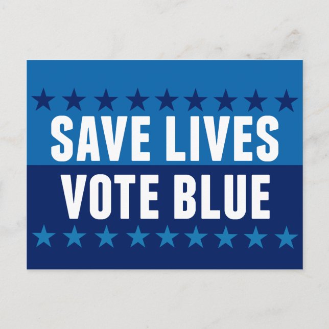 Postal Salvar vidas Vote Azul 2026 Elección (Anverso)