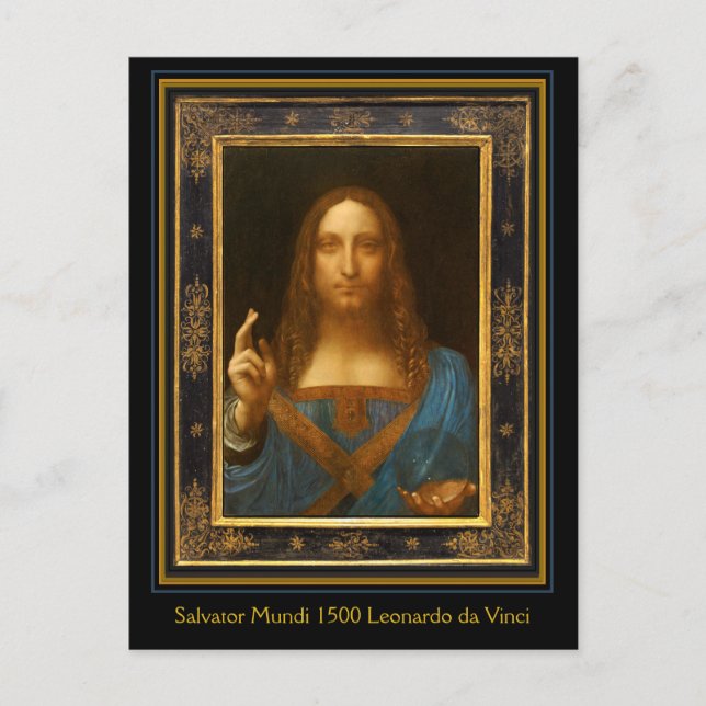 Postal Salvator Mundi 1500 Leonardo da Vinci (Anverso)