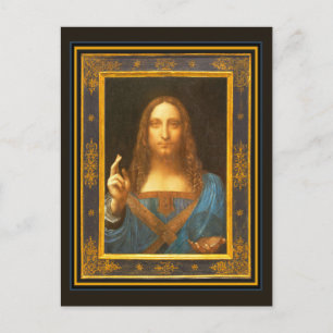Postal Salvator Mundi c 1500 Leonardo da Vinci Arte Fino