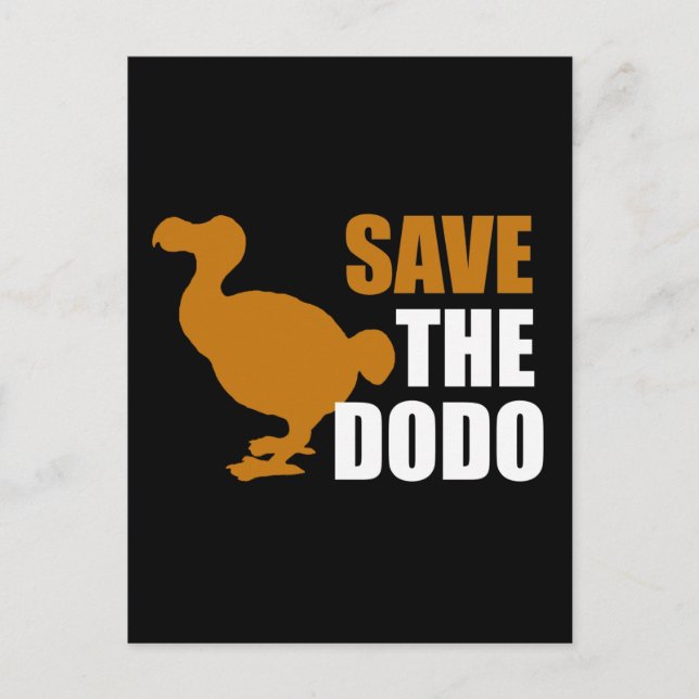 Postal ¡Salve El Pájaro Dodo! Novedad Funny Pin (Anverso)