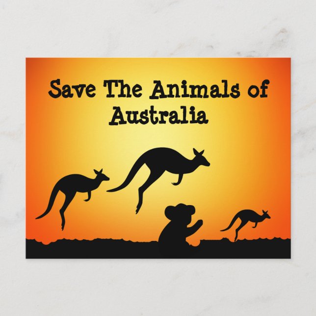 Postal Salvemos a los animales de Australia (Anverso)