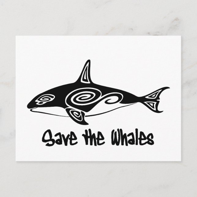 Postal Salven a las ballenas (Anverso)