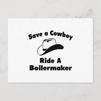 Postal Salven a un Cowboy. Montar a un Boilermaker
