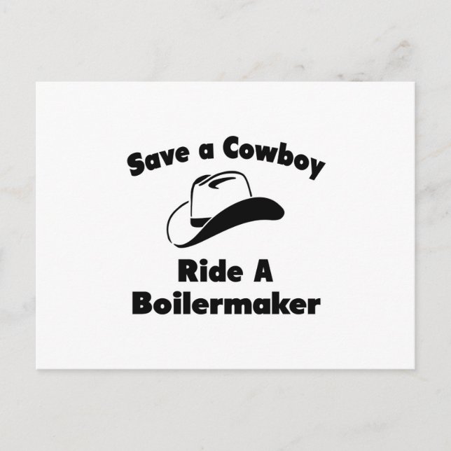 Postal Salven a un Cowboy. Montar a un Boilermaker (Anverso)