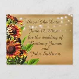 Postal Salven el anuncio de fecha, girasoles