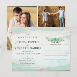 Postal Salven La Fecha Collage de fotos Floral De Madera