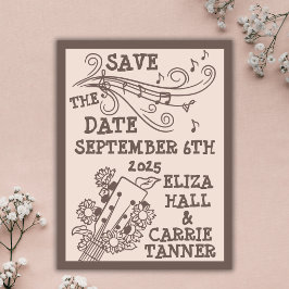 Postal Salven la fecha del Boda del Canyon Rock Boho de l