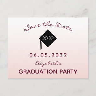Postal Salven la fiesta de graduación de oro de Date rosa