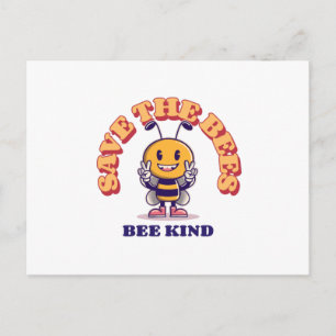 Postal Salven las abejas, sé amable - dulce.