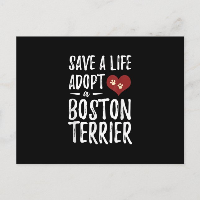 Postal Salven una vida adopta un terror de Boston para re (Anverso)