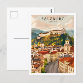 Postal Salzburgo Austria Famoso Travel Place
