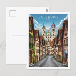 Postal Salzburgo Austria Famoso Travel Place