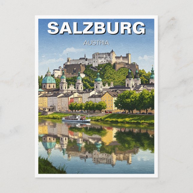 Postal Salzburgo Austria Travel (Anverso)
