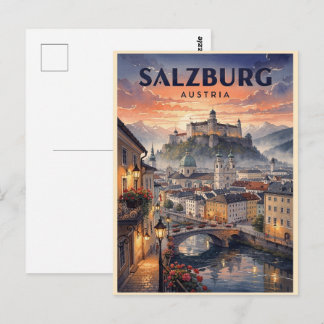 Postal Salzburgo Austria Viaje Antiguo