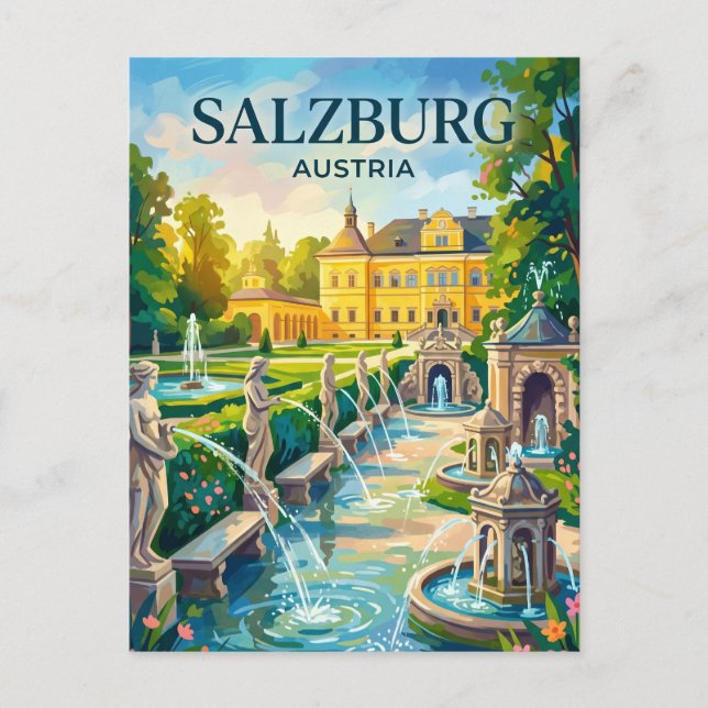 Postal Salzburgo - Palacio de Hellbrunn Austria (Anverso)