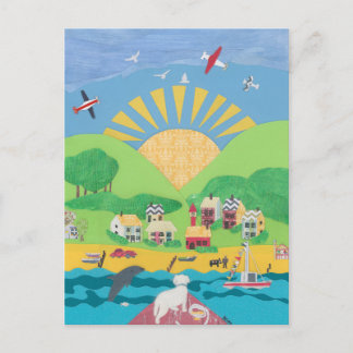 Postal Sam en el barco