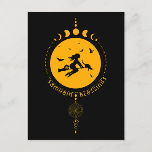 Postal Samhain Blessings, bruja