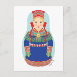 Postal Sami (pelo rubio) Matryoshka Postcard