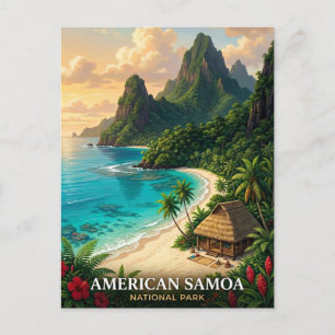 Postal Samoa Americana Parque Nacional Playa Tropical Via