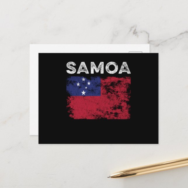 Postal Samoa Flag Distressed - Samoan Flag (Anverso/Reverso In Situ)